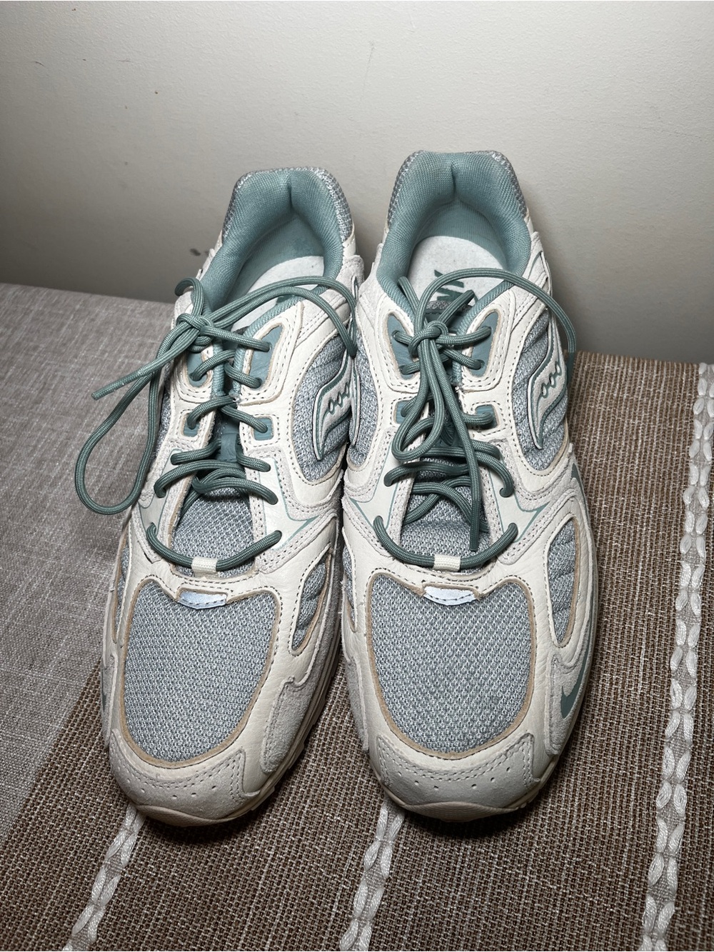 Saucony Grid Women’s Sneakers Silver Sage Green White Size 12